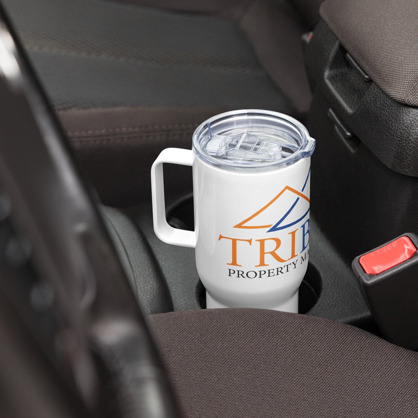 Tribond travel mug with a handle