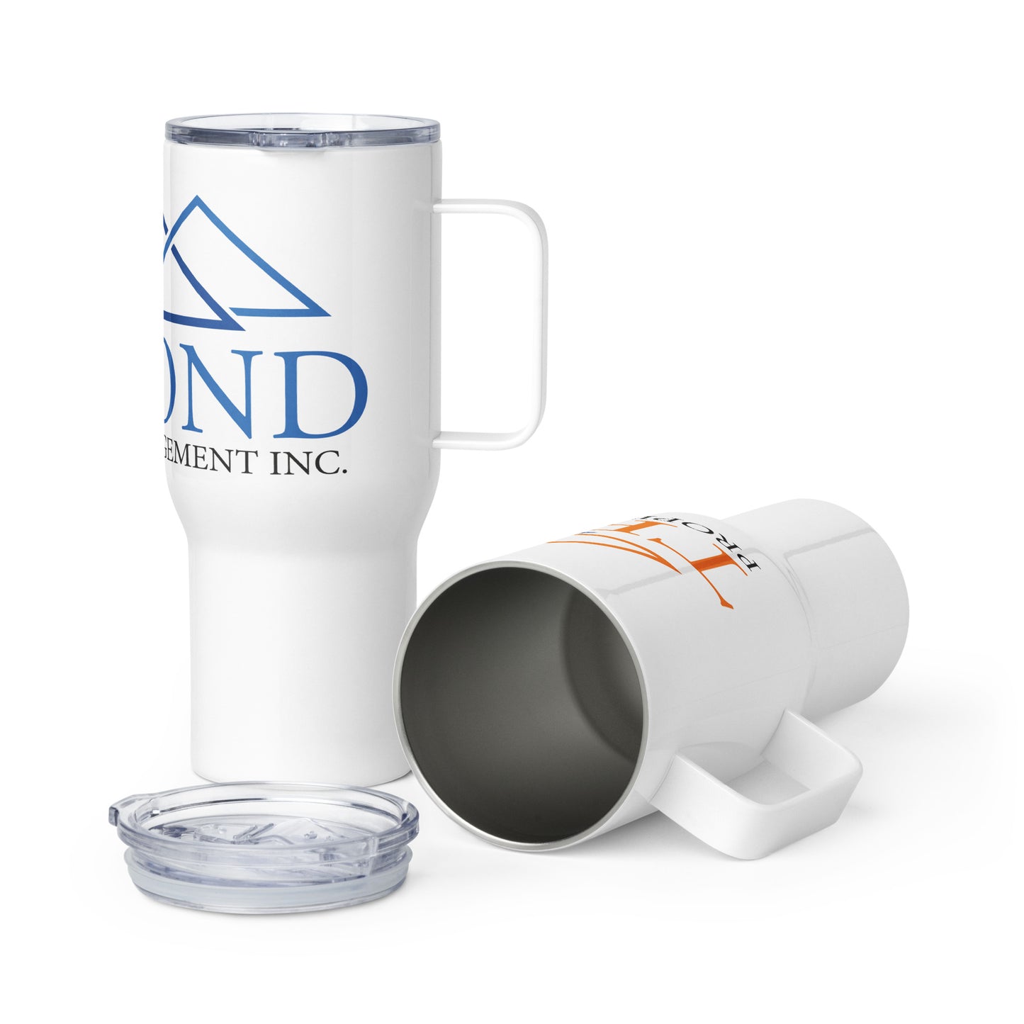 Tribond travel mug with a handle